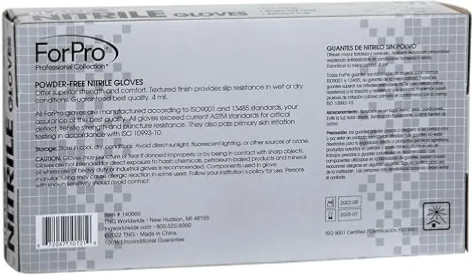 Set of 1st Choice Black Nitrile Disposable 3 Mil / Forpro Black M Nitrile 4 Mil