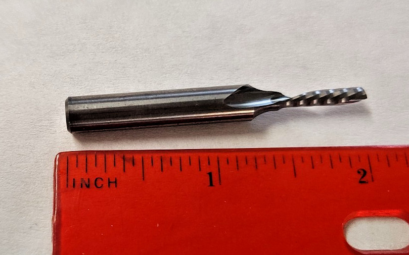 Accupro Carbide 1/8th S/E Down cut 1 Flute Spiral Router Bit 1/2 Loc 1’/4 Shank