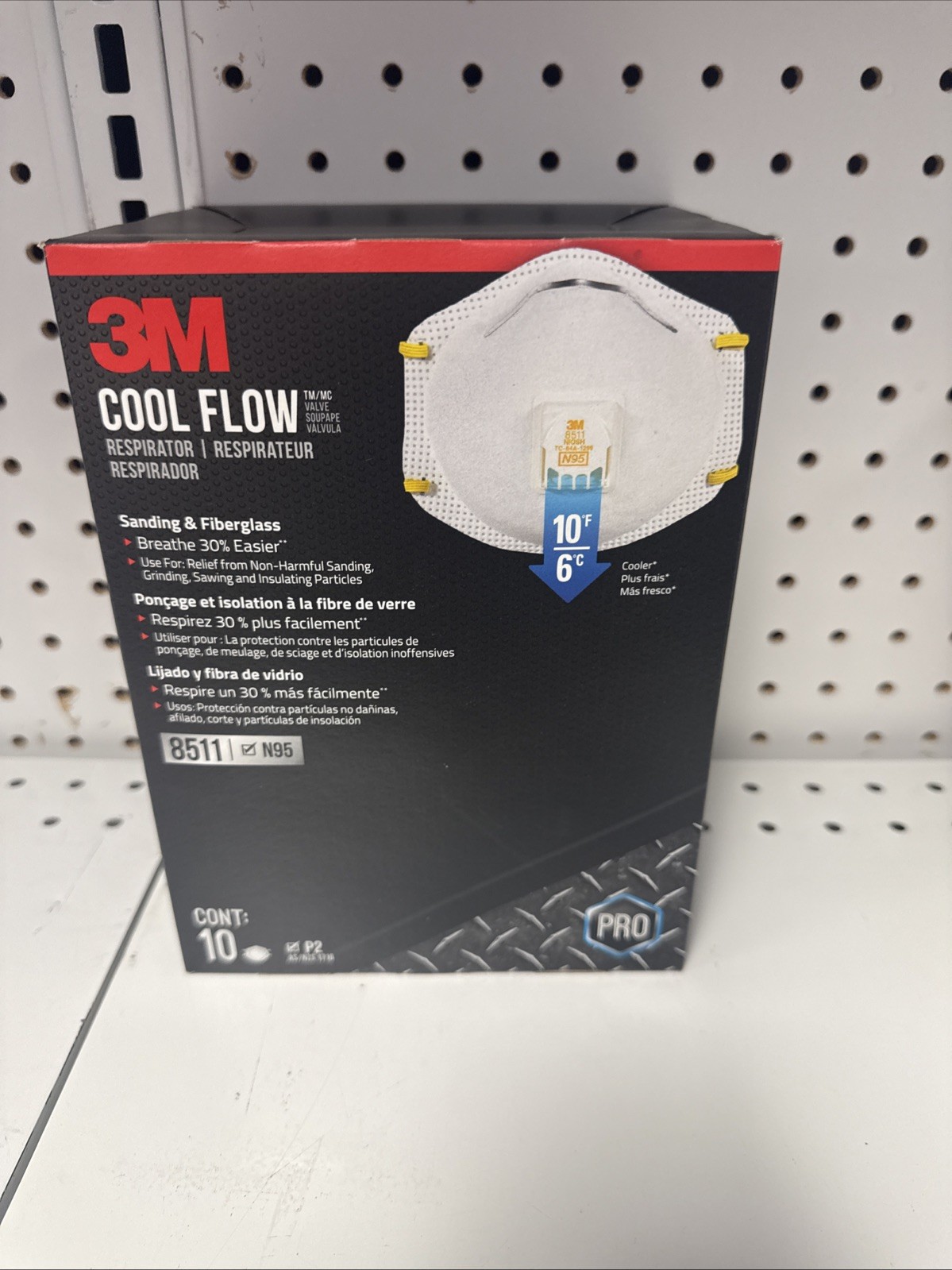 NEW! 3M 8511 N95 Mask Box of 10 Particulate Respirators w/ Cool Flow Valve 11/2