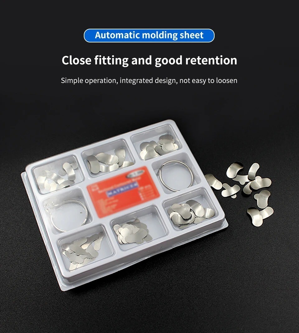Dental Matrix Band Universal Kit of Sectional Contoured Metal Matrices