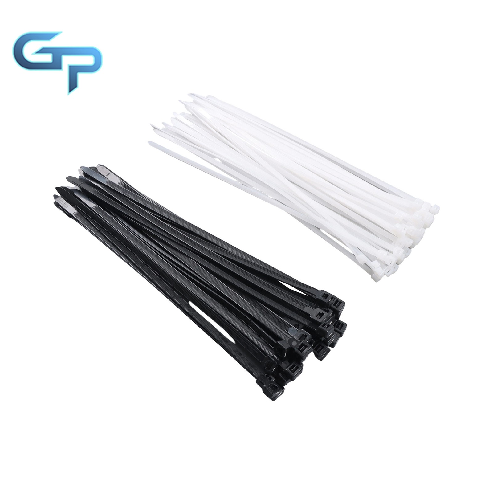 Heavy Duty Zip Ties 12″12″ V-Shaped Toothed 200lb Black White 100pcs Wide 0.13″