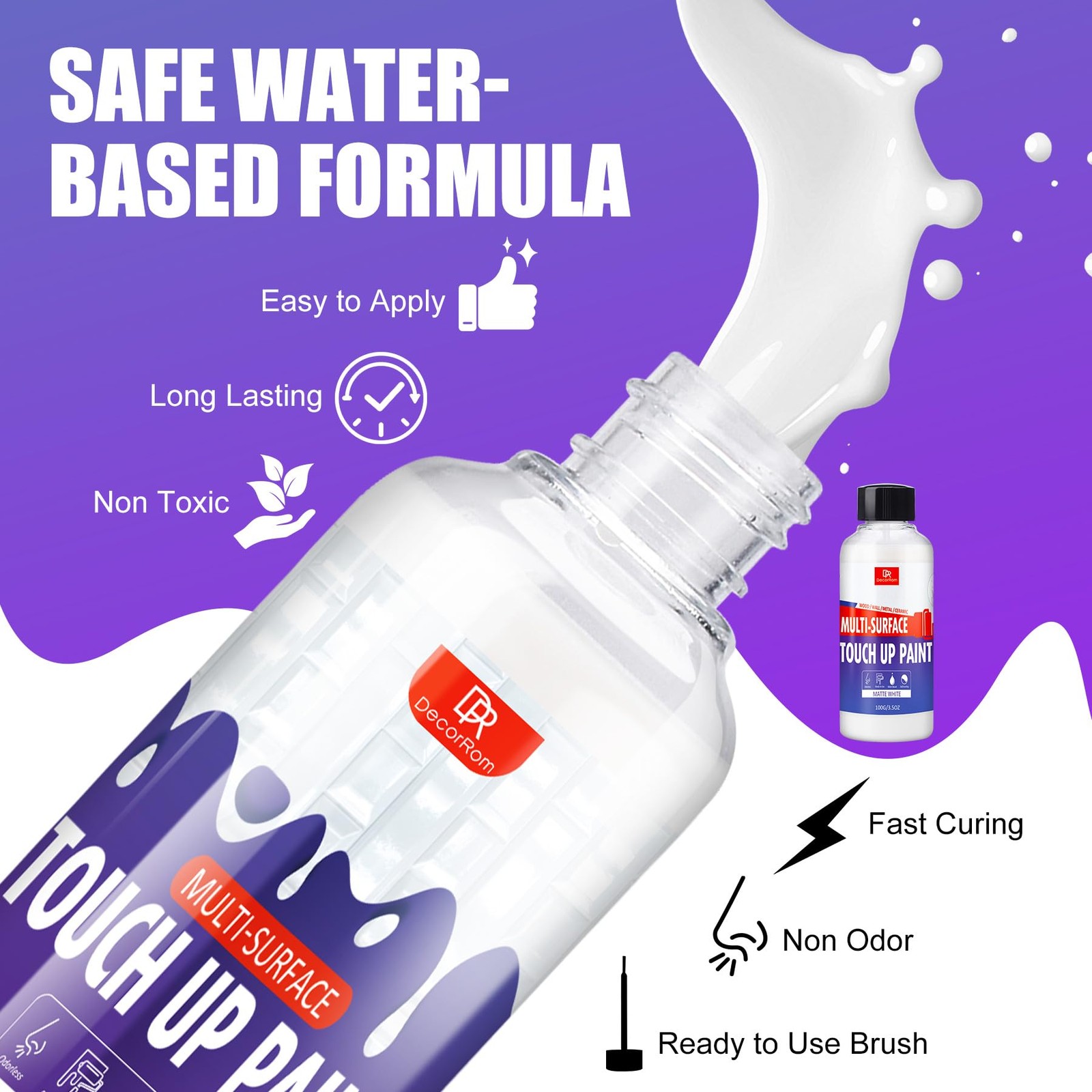 White Touch Up Paint Pen – 7oz Multi Surface Quick-Dry Repair, Fix
