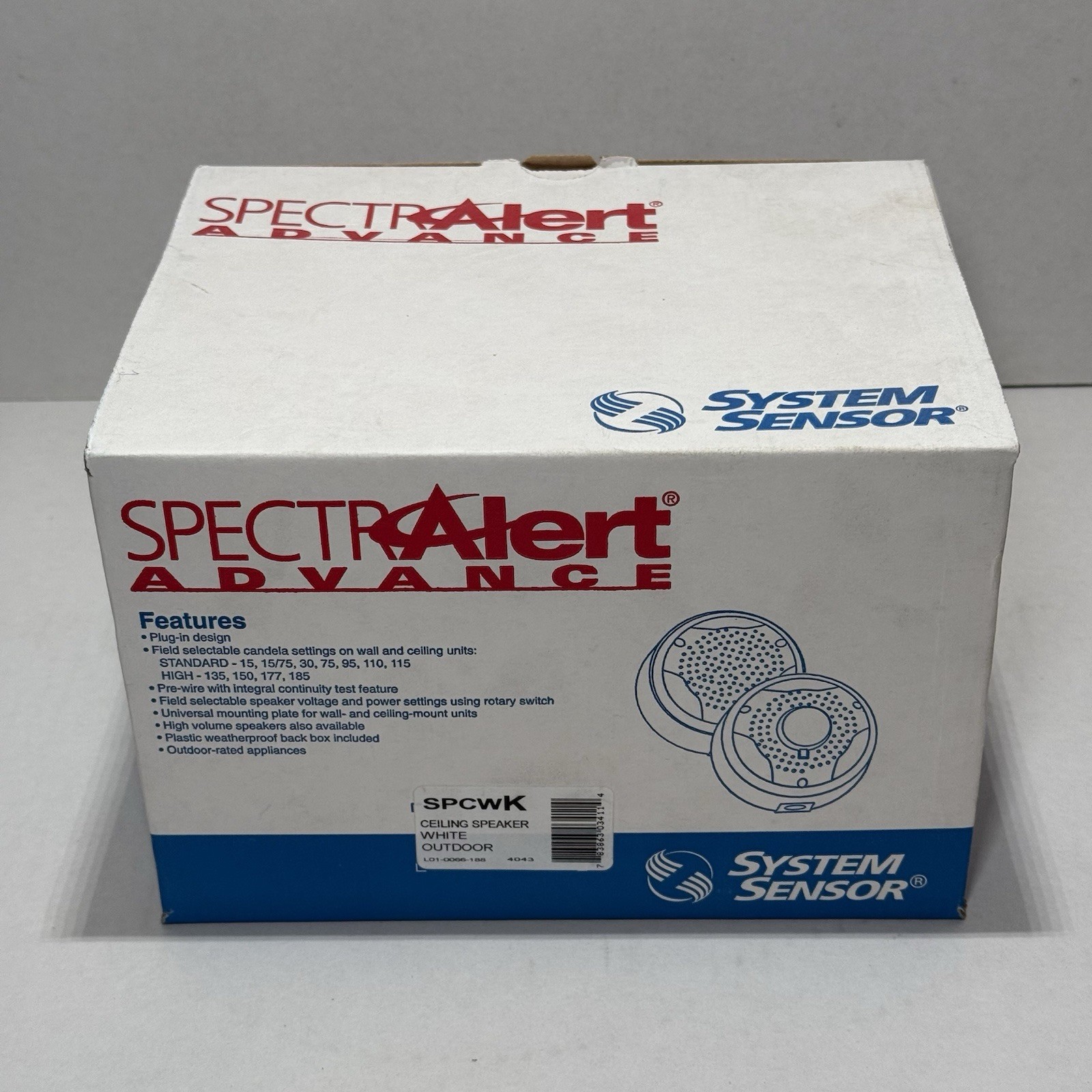 System Sensor SpectrAlert Advance SPCWK Ceiling Speaker White Outdoor New