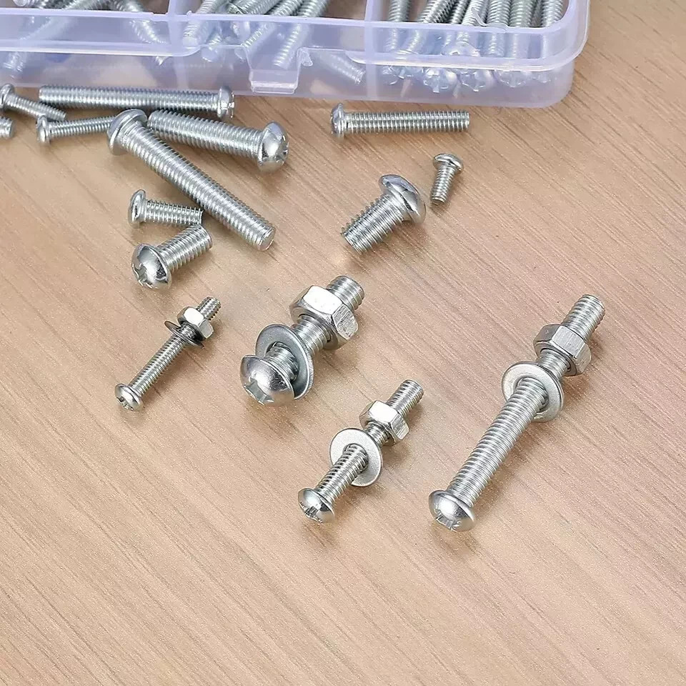 1080 Pcs Screws Bolts & Nuts Assortment Kit Metric Machine Pan Head Hex Phillips