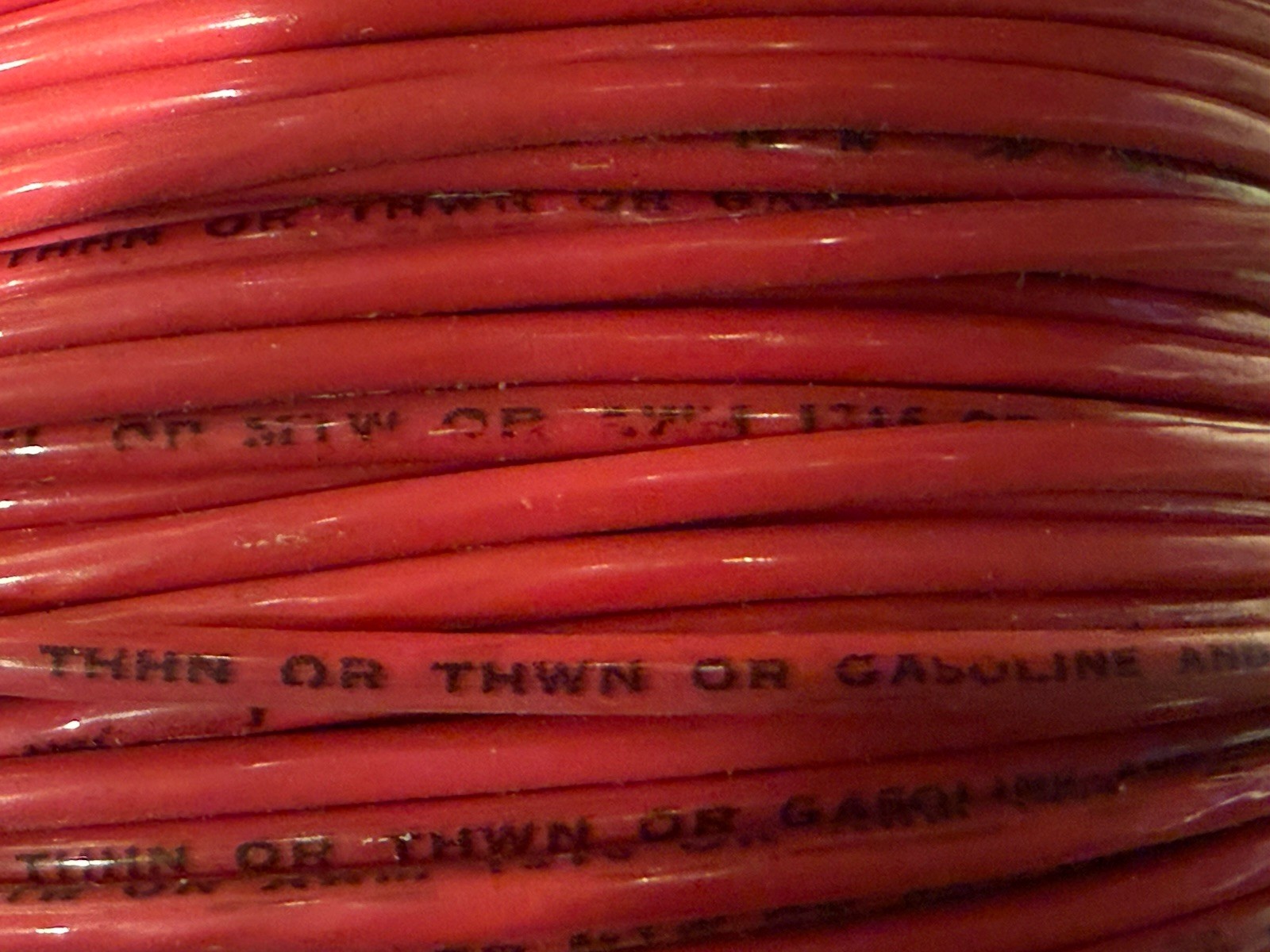 NOS Approx 300 Feet #14 Red Stranded Copper Wire THHN, THWN, MTW, Triangle A PWC