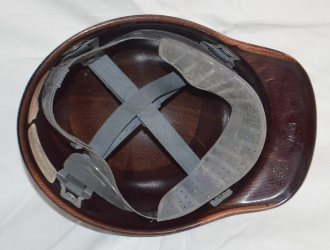 Vintage 1975 MSA Skullgard Brown Fiberglass Hard Hat Safety Helmet ANSI Class A