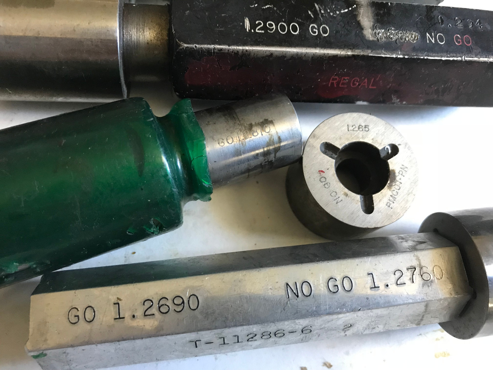 lot 3 THE PIPE MACHINERY GO NO GO PLUG GAGE 1.2690 1.2900 1.2760 1.265 1.2810,AD