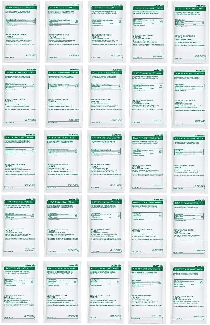 Kay 5 Sanitizer Cleaning Powder Lot of 25, 1 oz Packets