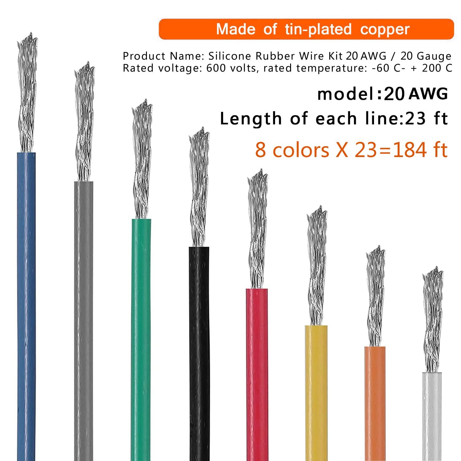 Elweyoo 20AWG 8 Colors Silicone Electrical Wire Kit Hook Up Cable for Electro…