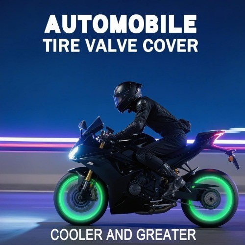 Funny Glow in the Dark Tire Valve Stem Caps | Fluorescent Color: Rose Red_4pcs