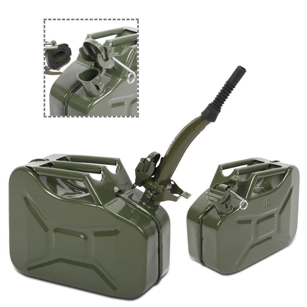 High Quality 10L Fuel Can Liter Backup Steel Tank Fuel Gas Gasoline Green New