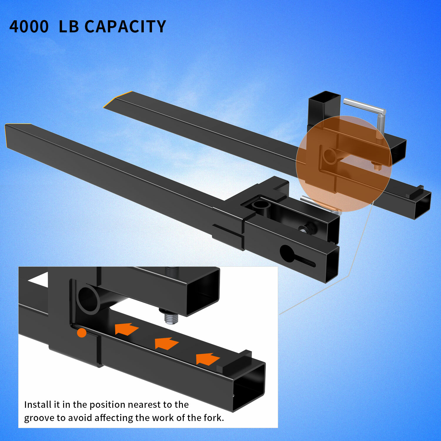 4000lbs 60″ Tractor Clamp On Pallet Forks For Skid Steer Loader Bucket Universal