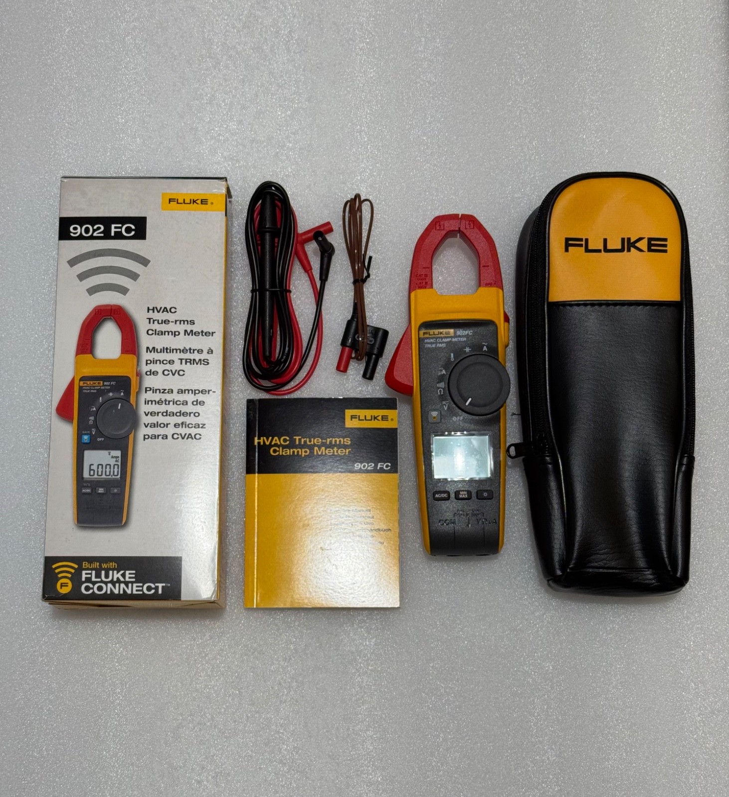 Fluke 902 FC HVAC True-RMS Clamp Meter AC Amp AC/DC Volt Contact Temperature