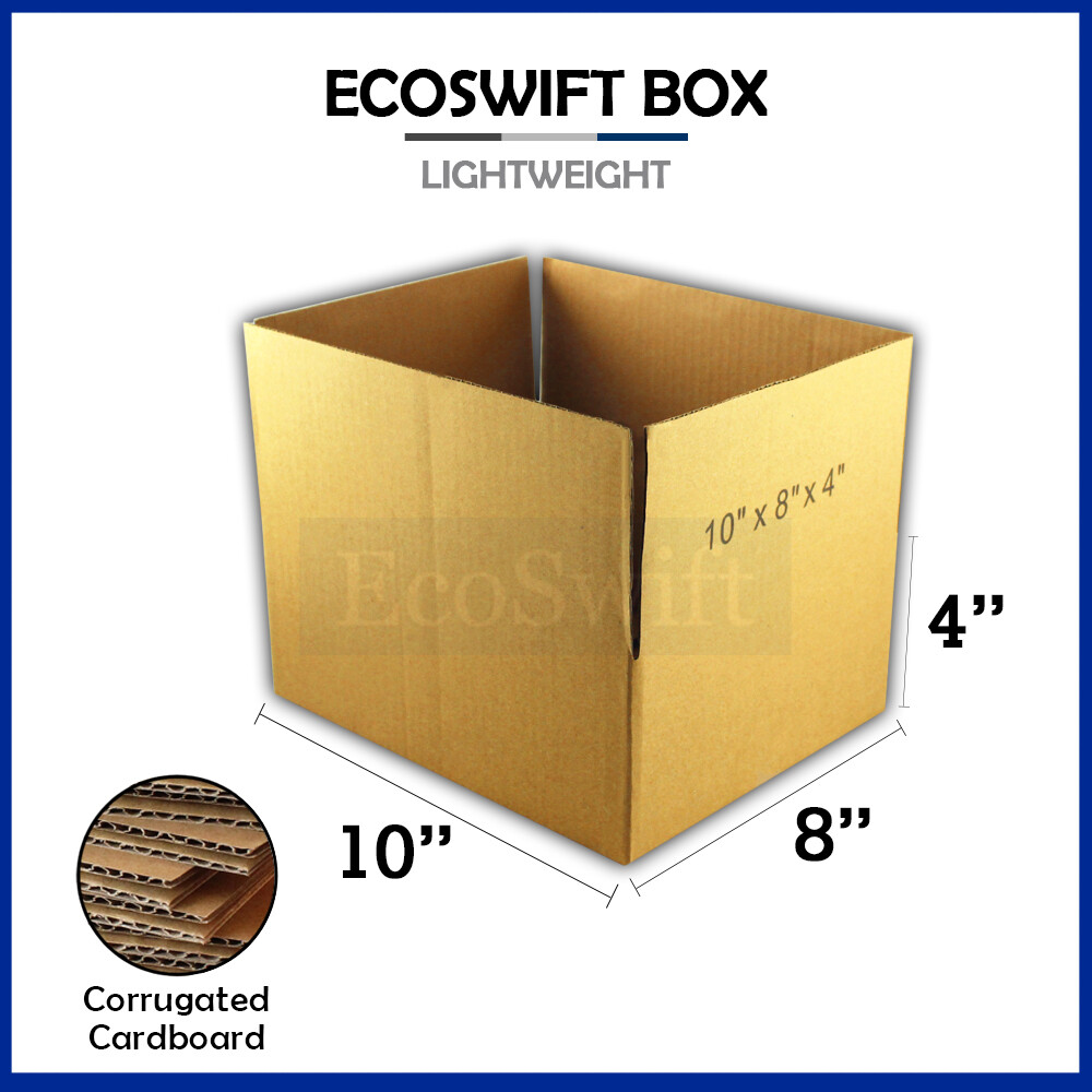 1-Box 10x8x4 EcoSwift Cardboard Packing Moving Shipping Box Corrugated Carton