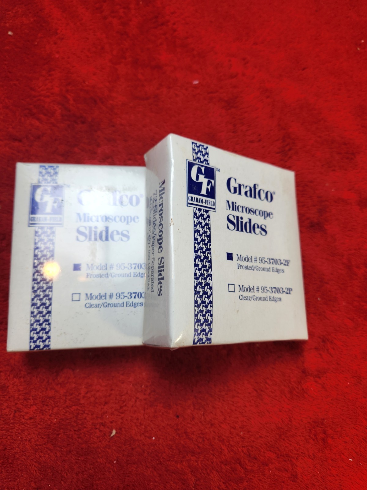 2 Box 72 Grafco Pre-Cleaned White Frosted Microscope Slides with Ground Edges