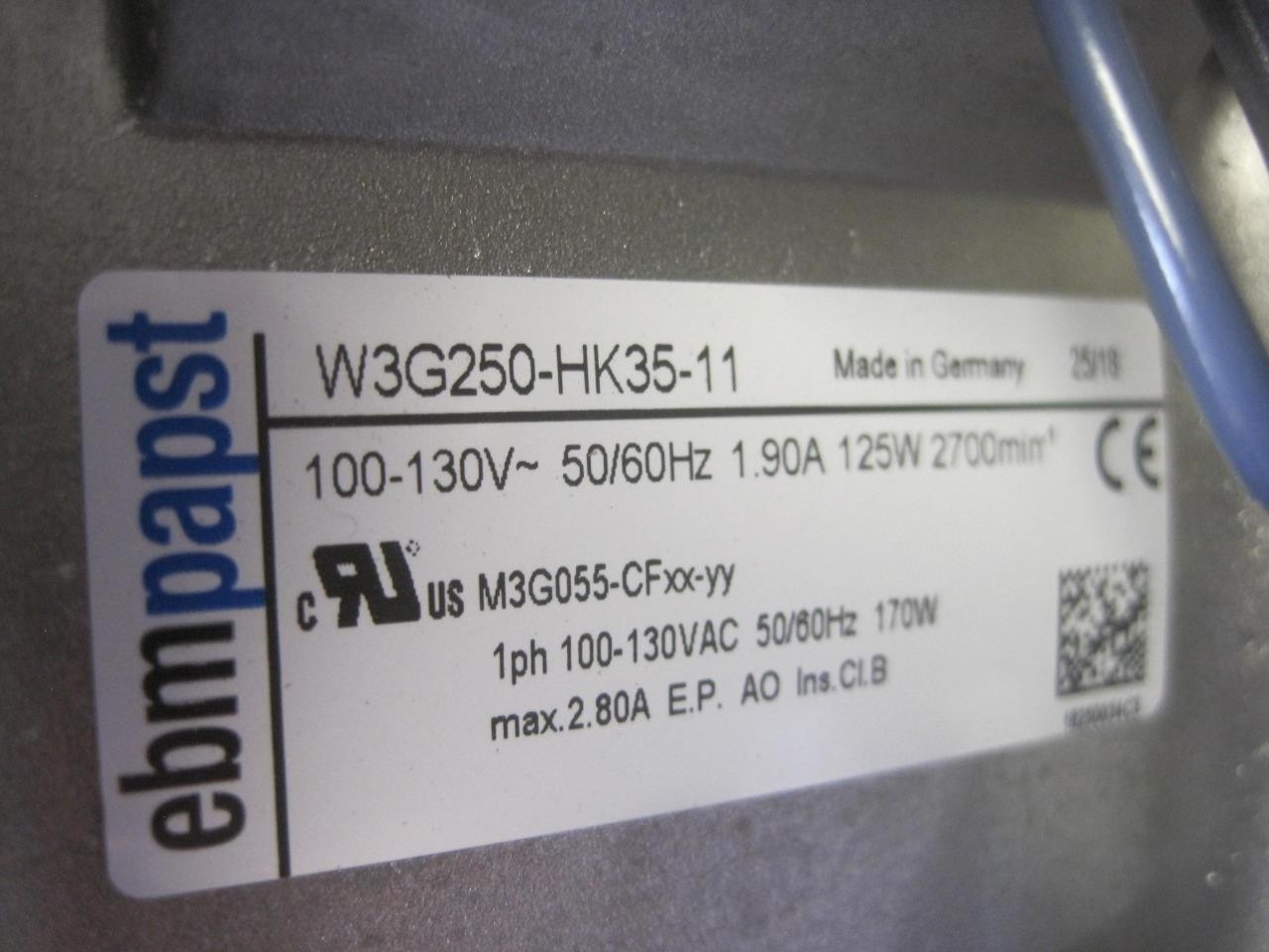 EBMPAPST W3G250-HK35-11 5-1000-00003967-01 REV A00 METFAB 100-130V 50/60HZ 1.90A