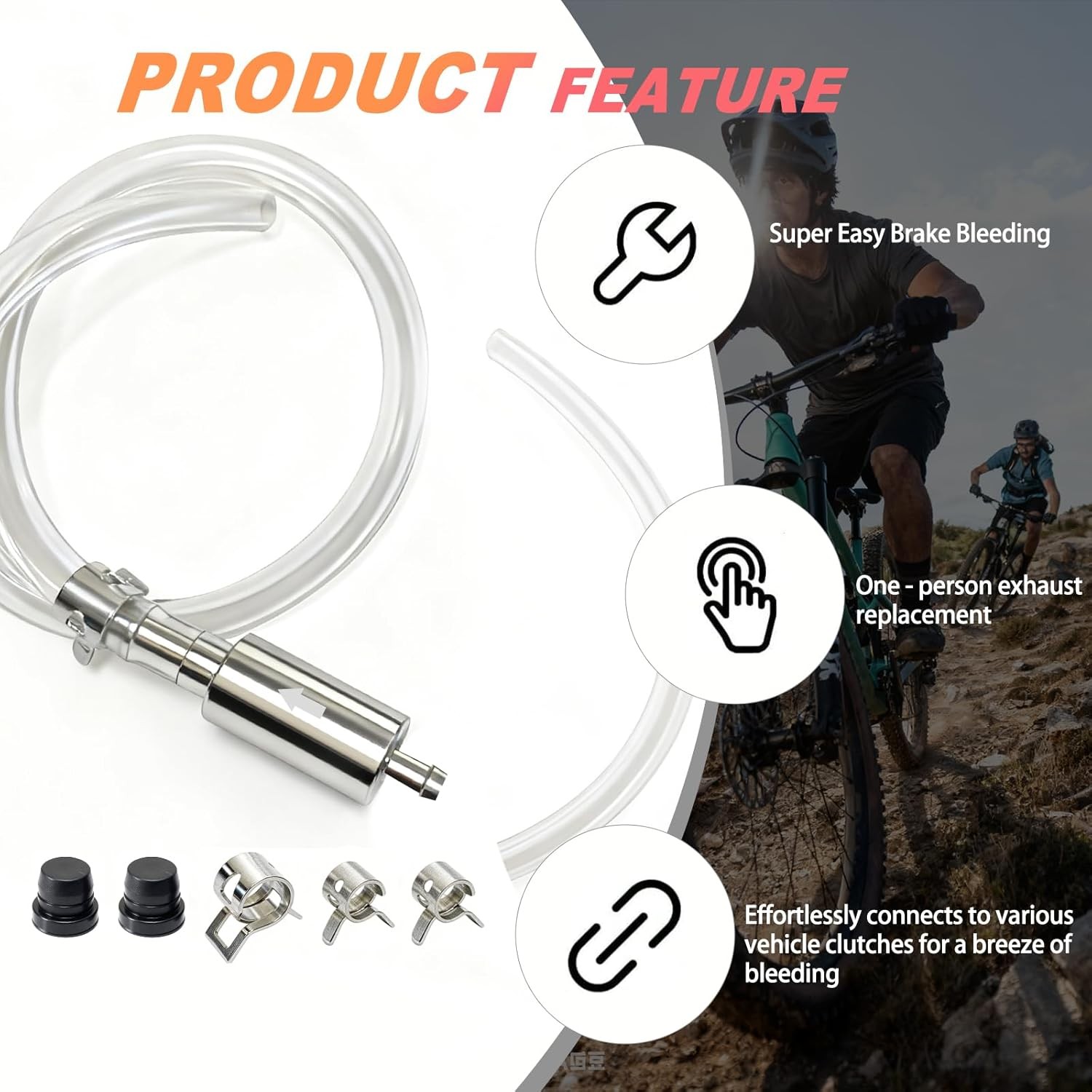 Brake Bleeder Hose with One Way Check Valve – Universal Brake Bleeding Kit