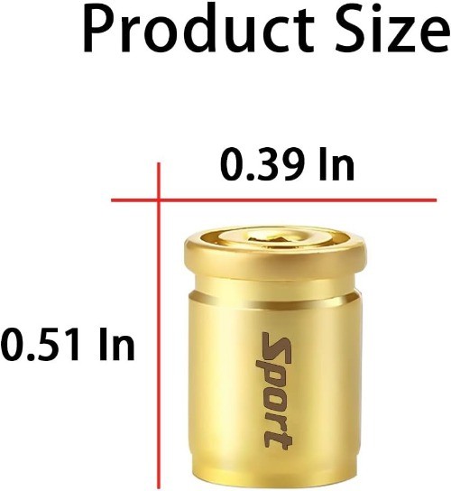 Anti-Theft Zinc Alloy Stem Covers, 4-Piece Set with Rubber Seal, U Color: Gold