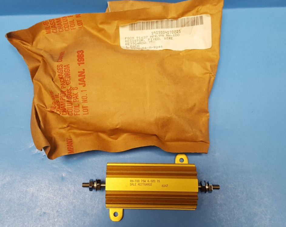 Power Resistor,RE77G4R02, DALE, 4.02 ohm, 75W, 1%,5905-00-407-0205, RH-100