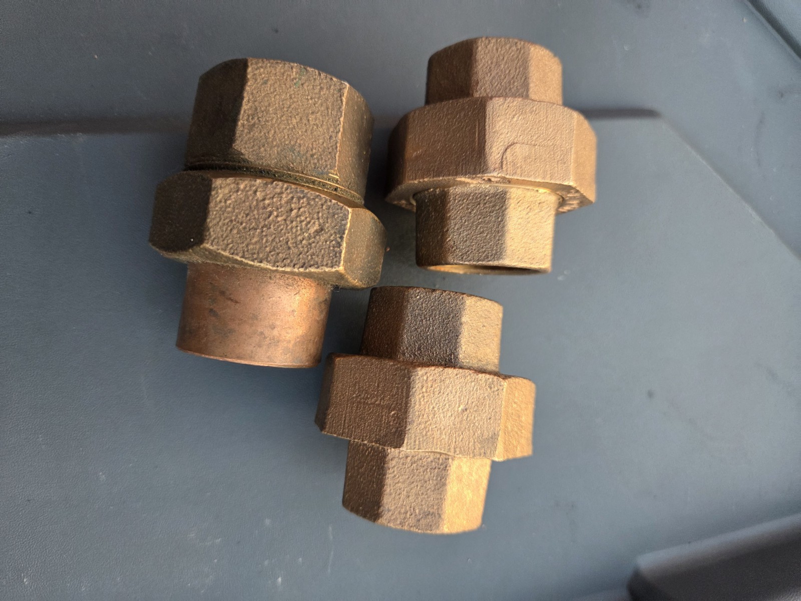Lot of 3 NIBCO 3/4″ Bronze Pipe Union Fittings 125 Class Lead Free LF