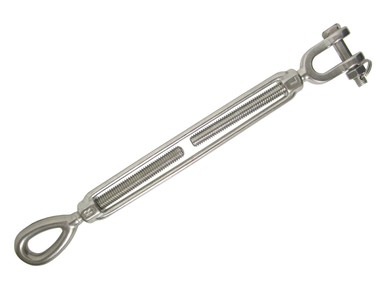 3/8″ x 6″ Eye Jaw Turnbuckle Stainless Steel 1,200 LBS WL Marine Type 316 4 Pack