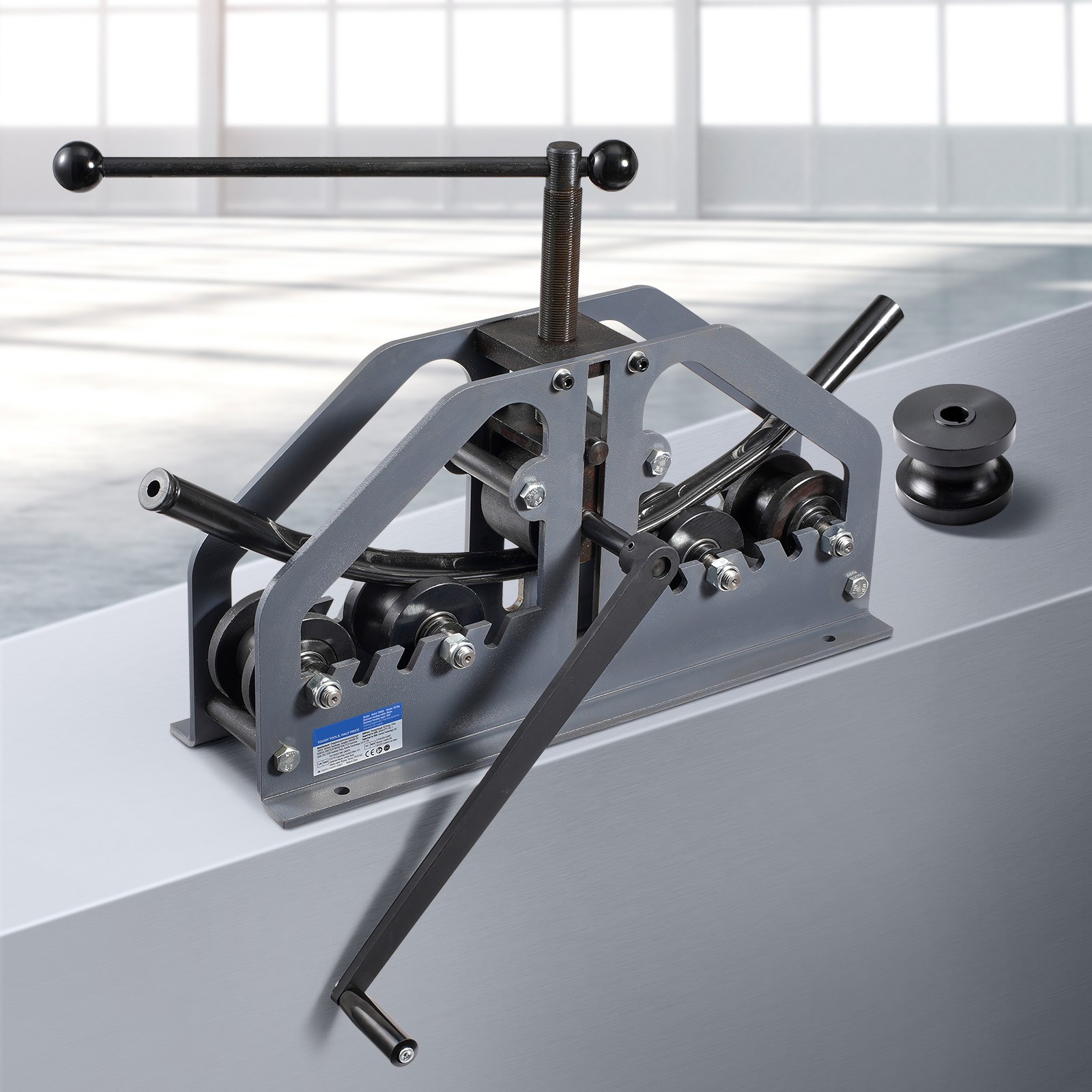 Uimoso Tube Roller Bender Max 1-1/2″ Manual Tube Pipe Roller Bender with 6 Dies