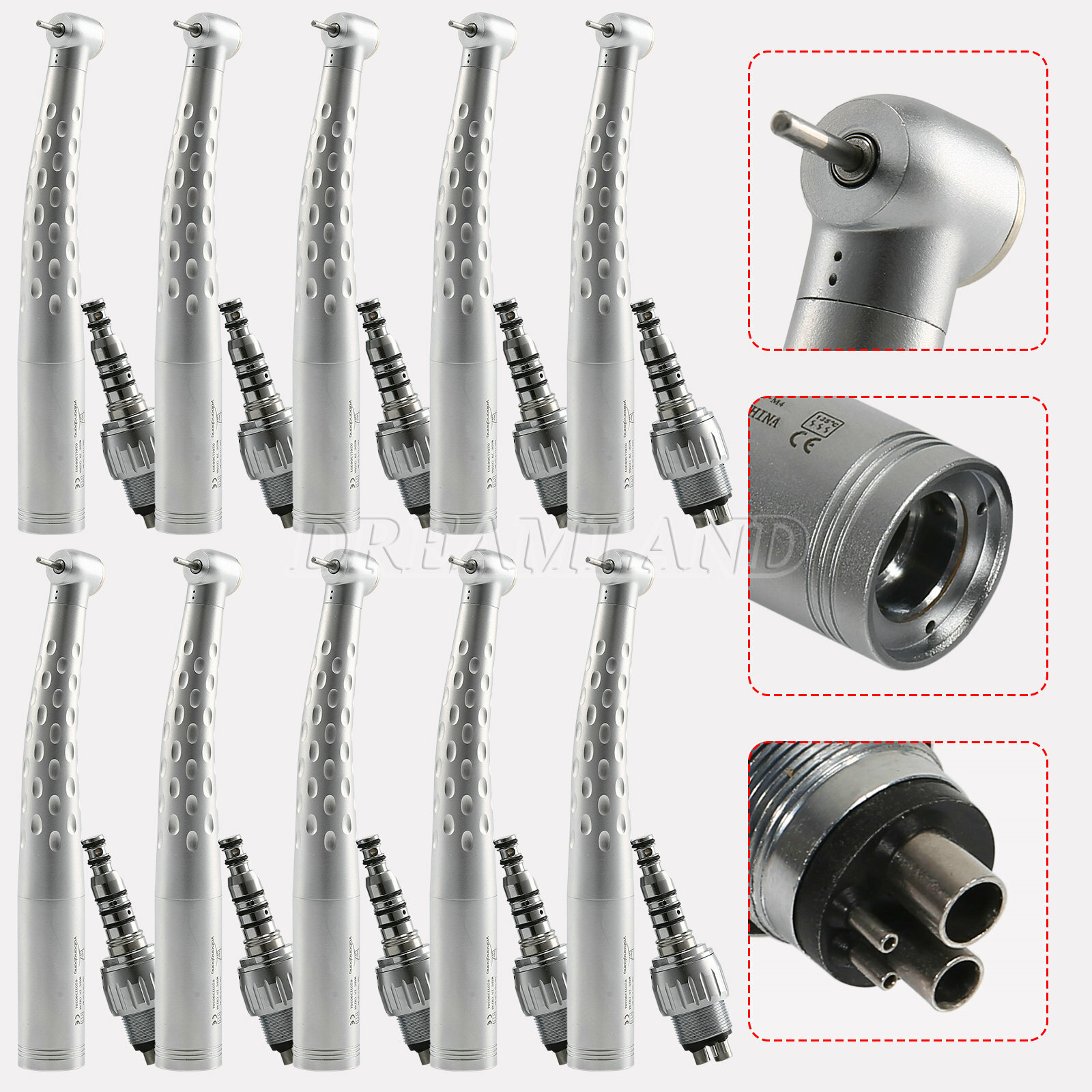 Pack of Dental Fast High Speed Handpiece with 4 Holes Swivel Coupler