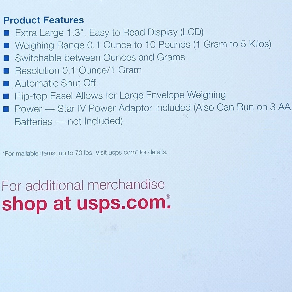 USPS Electronic Digital Postal Shipping Scale Plus 10 Max 10 lbs