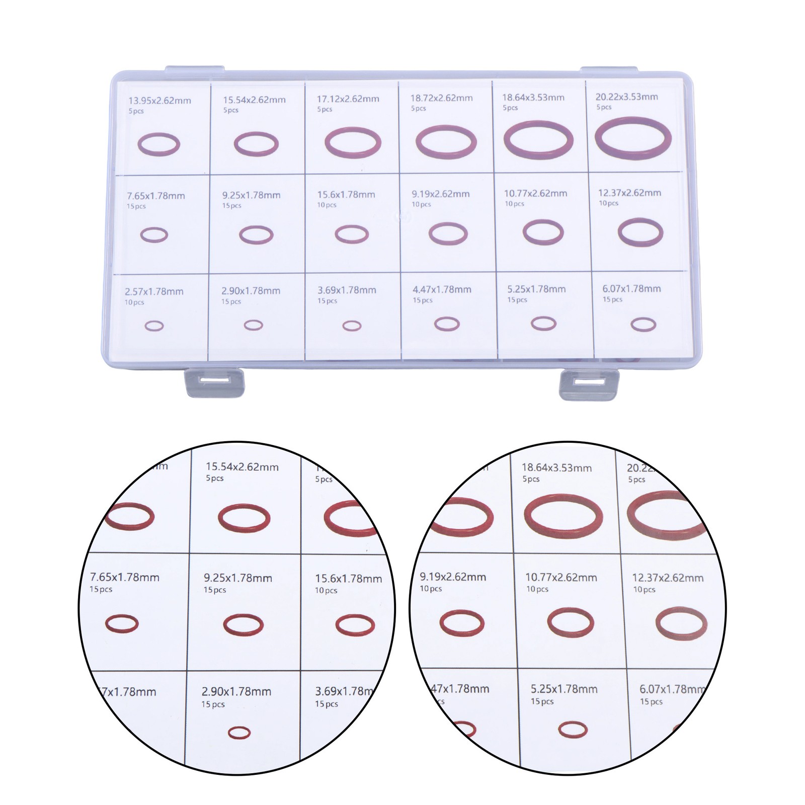 180 Pcs O-Ring Brown Metric FKM O-Ring Kit Fit High Heat Applications