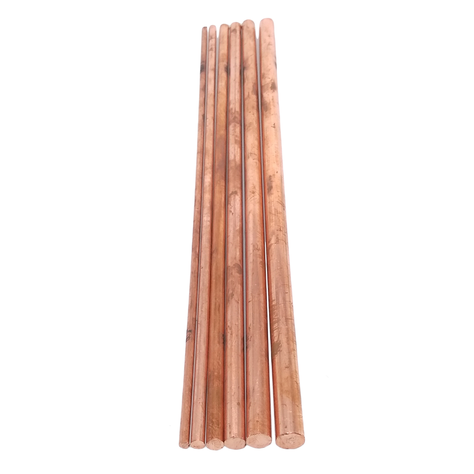 6pcs 3-8mm ±10% Dia. 250mm 99.9% Pure Copper T2 Cu Rods Cylinder Assortment Kit