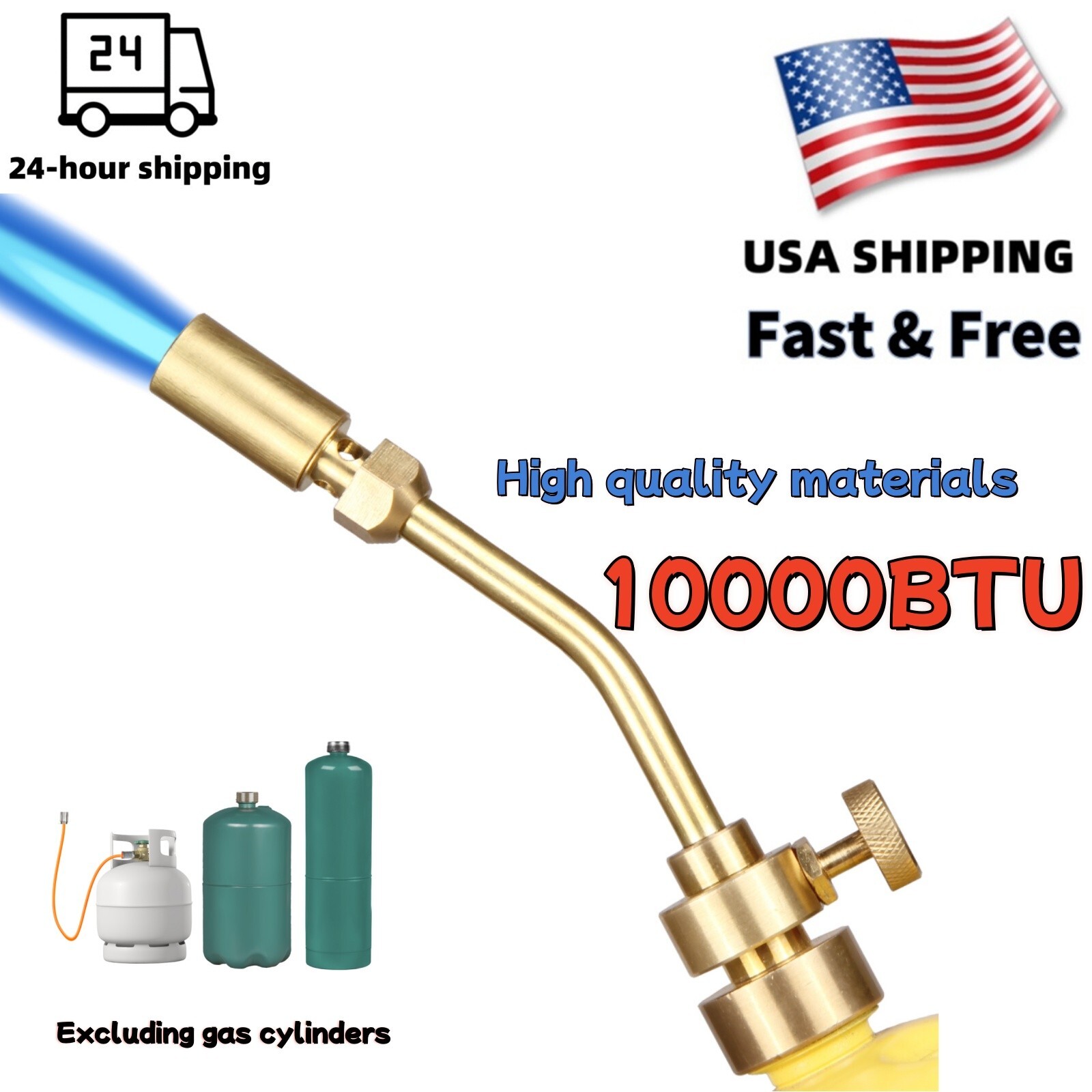 Propane Torch Head Full Metal Brass Propane Gas Welding Torch Soldering
