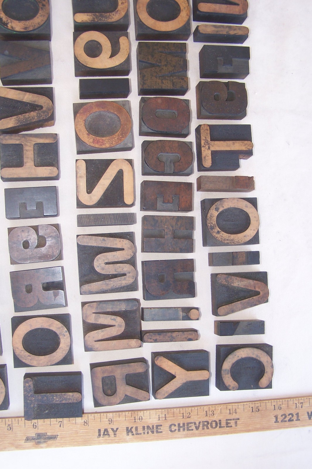 HUGE LOT! 128 Vintage Letterpress wood print typeset printing block typography