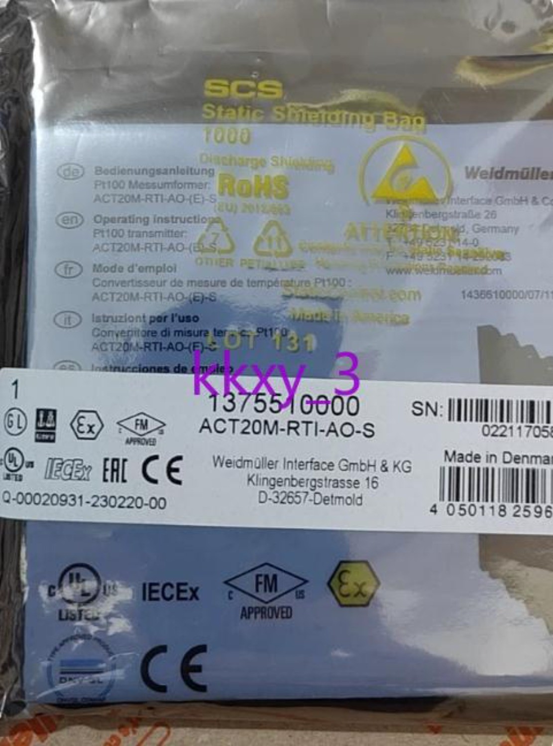 1 PCS Weidmuller signal isolator ACT20M-RTI-AO-S 1375510000 NEW