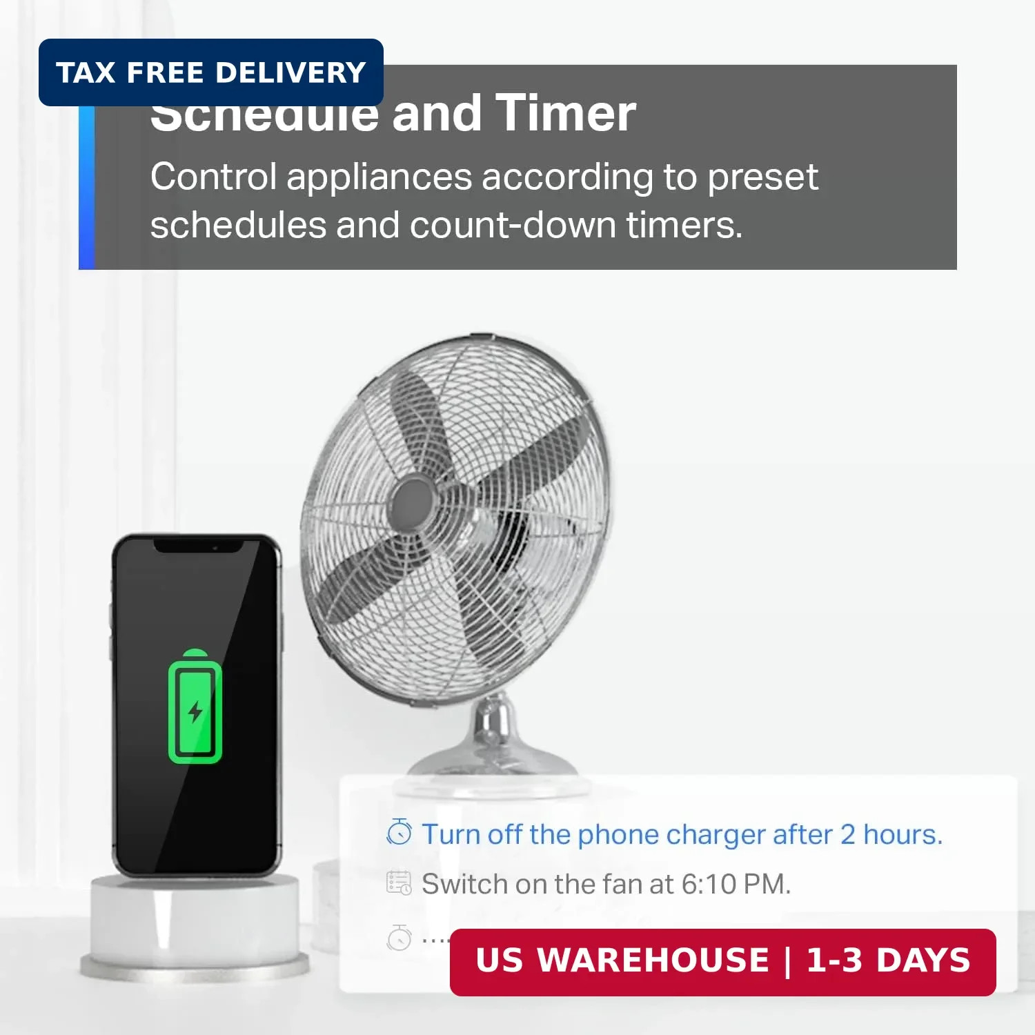 TP-Link Tapo Matter Supported Smart Plug Mini, Compact Design, 15A/1800W Max, Su