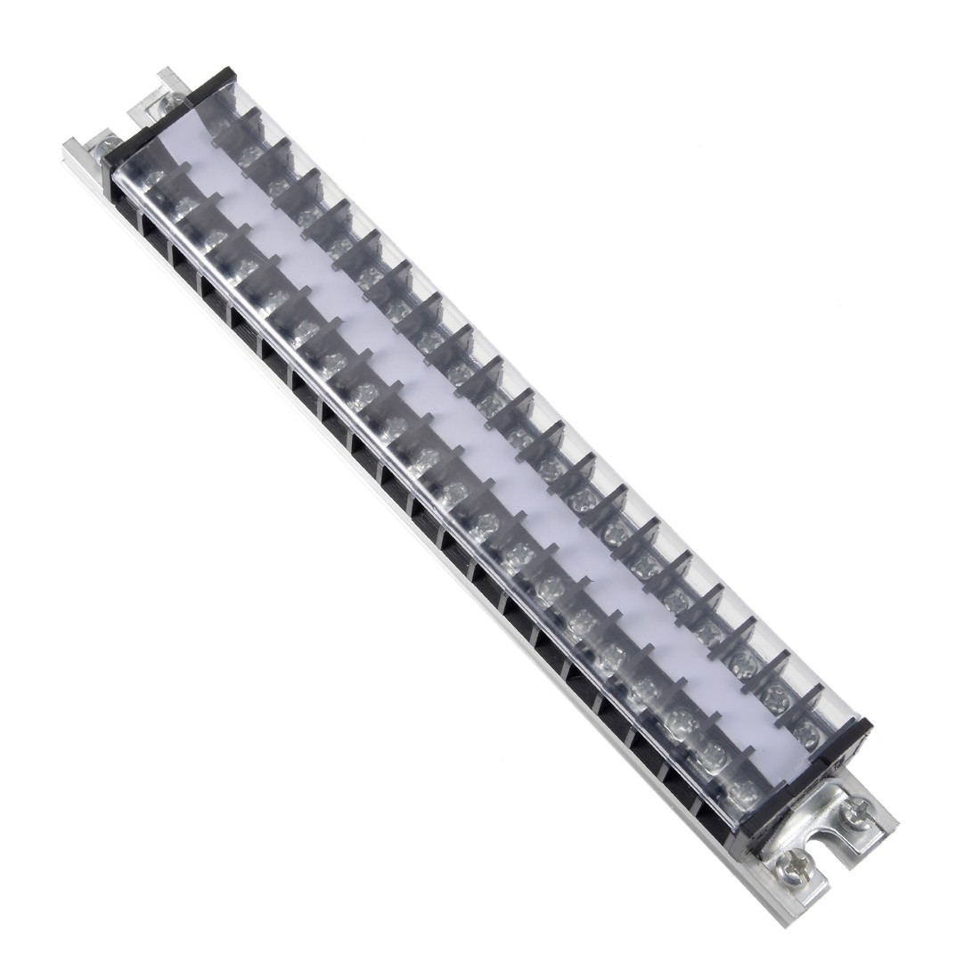 Barrier Terminal Strip Block 660V 15A Dual Rows 20P DIN Rail Base Covered