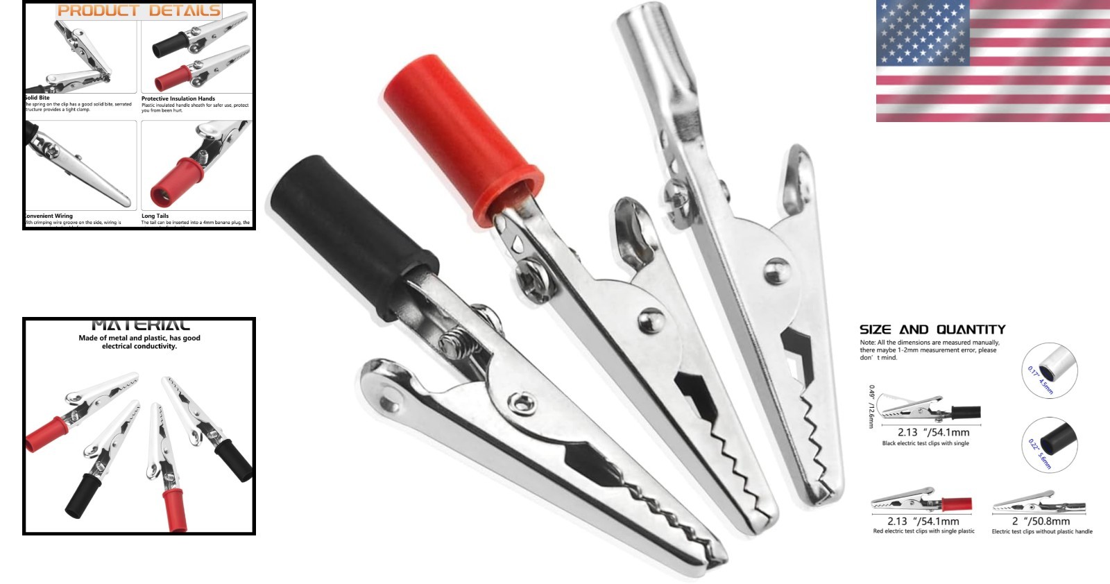 High Quality 22 PCS Red & Black Alligator Clips – Perfect for Electrical Testing