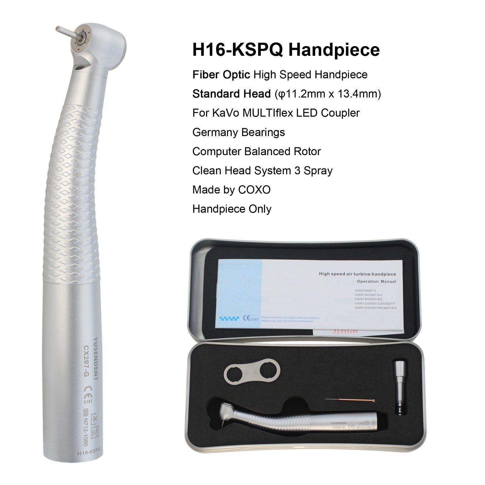 COXO Dental Handpiece High Speed Fiber Optic LED For KaVo MULTIflex NSK Coupler