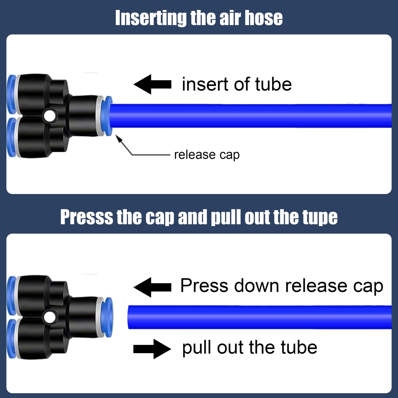 ZTF 124pcs Air Line Quick Connect Fittings -1/8 1/4 3/8 1/2″ Push to Connect Kit