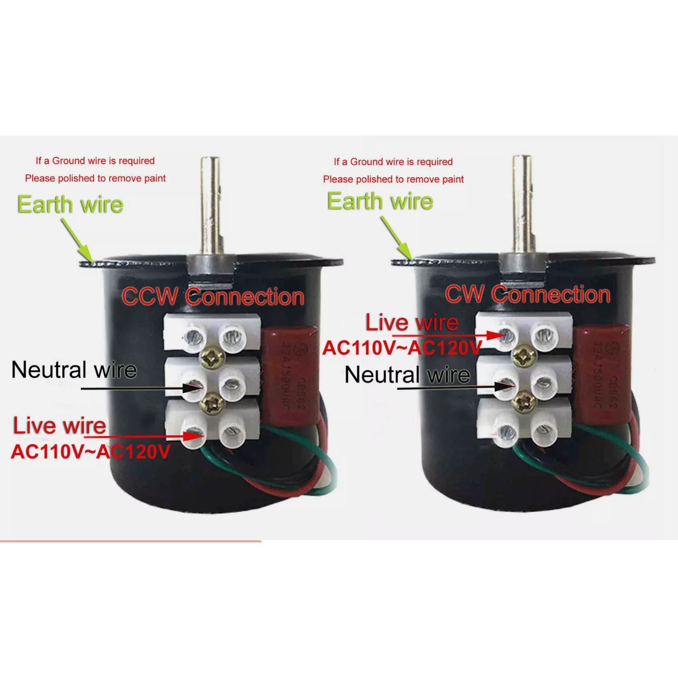 Synchronous Motor 60KTYZ AC 110V 50 rpm/m CW/CCW 14W Gear Motor