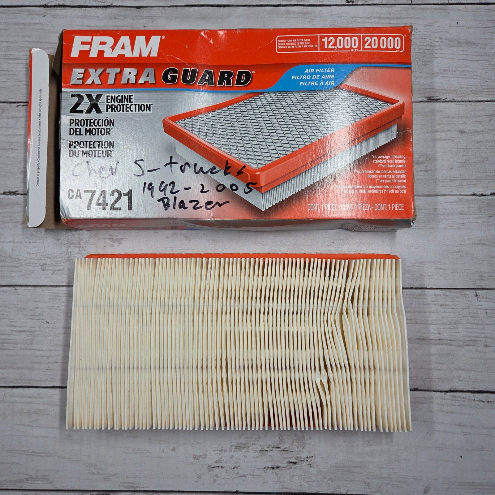 FRAM Extra Guard CA7421 Engine Air Filter White Orange