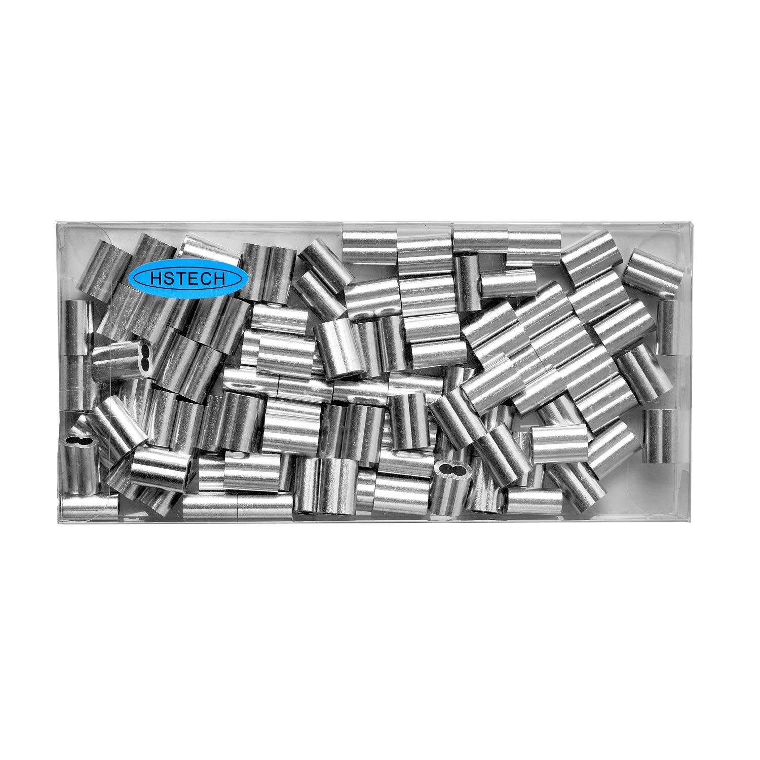 1/8″ 100Pcs Aluminum Crimping Loop Sleeve For Wire Rope, Cable Ferrule