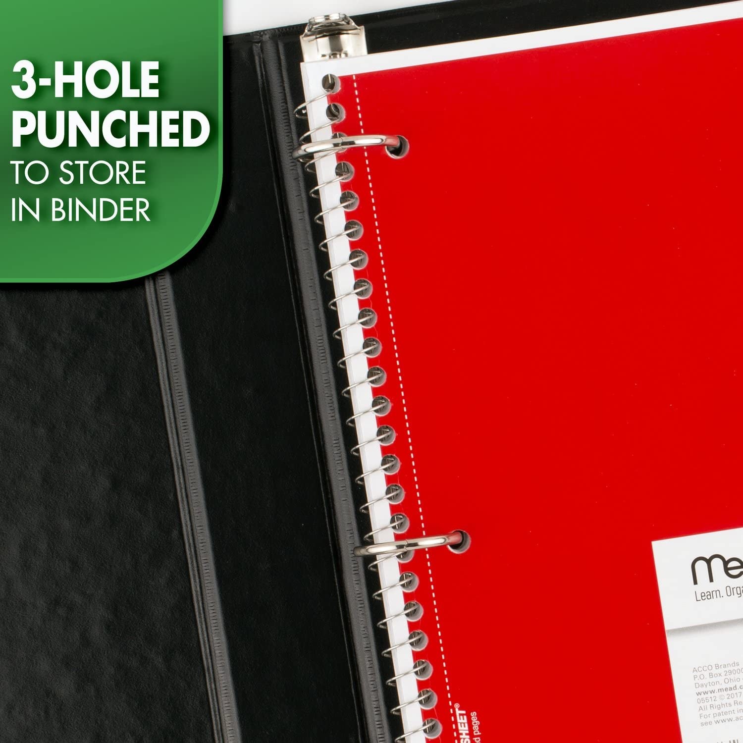 Mead Spiral Notebook, 1 Subject, Graph Ruled Paper, 7-1/2″ x 1 Each, Green