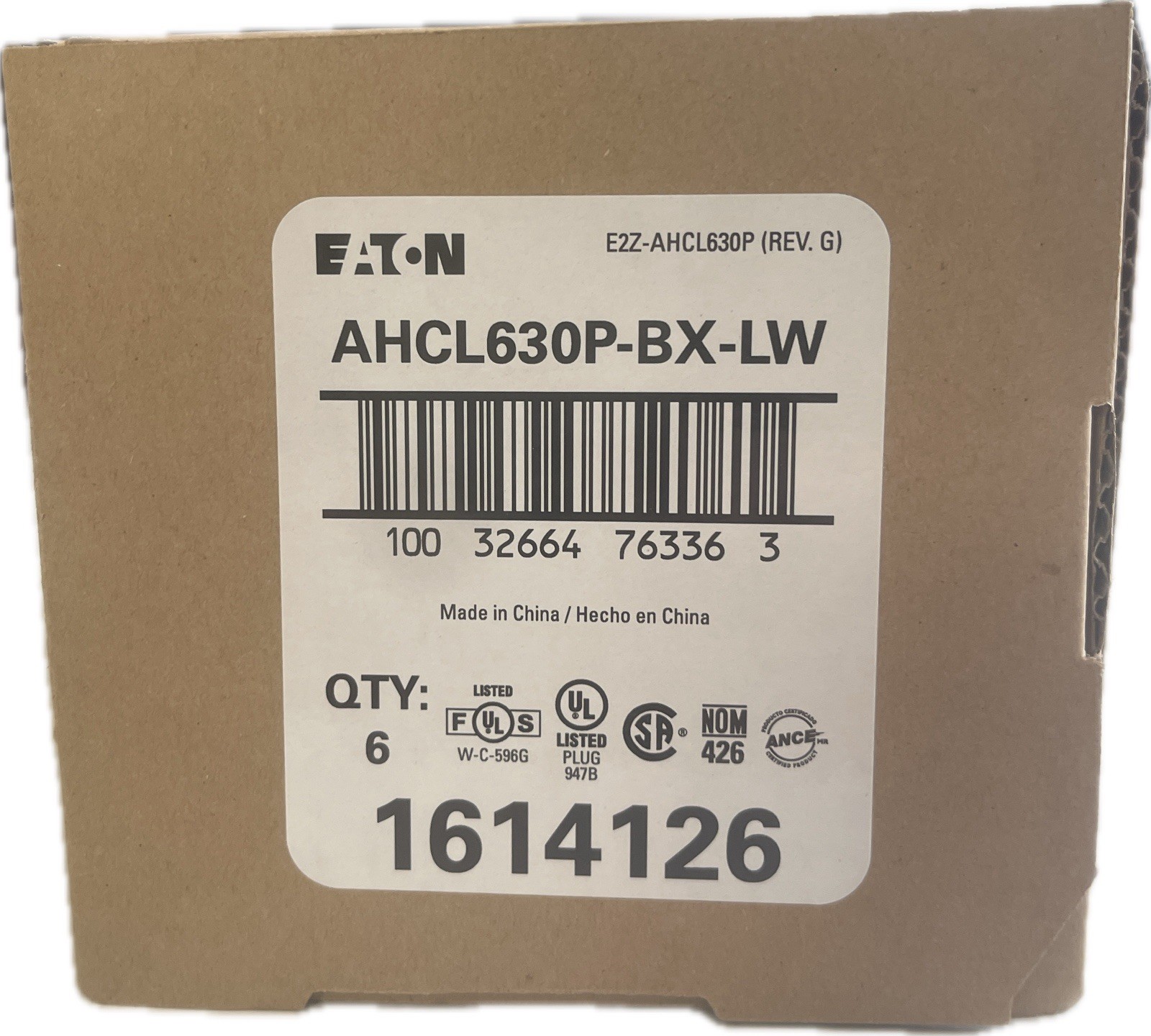 Eaton AHCL630P Blue Black L6-30P 30A 250V Locking Plug Industrial 6 Pack – New