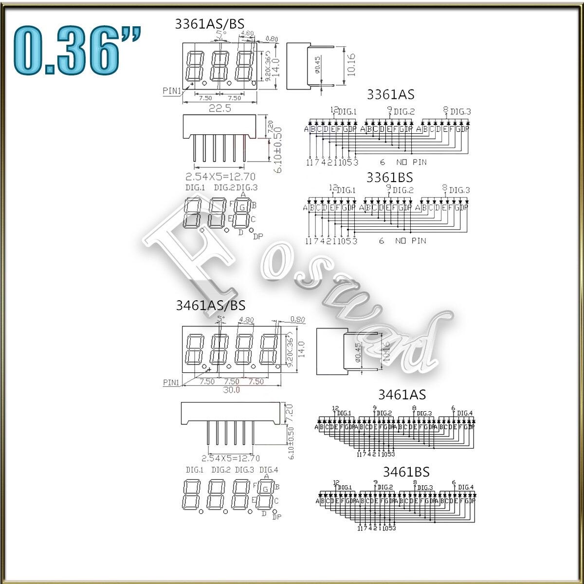 Seven 7 Segment LED Display 0.56″ 0.36 Inch Red 1 2 3 4 Digits Anode Cathode