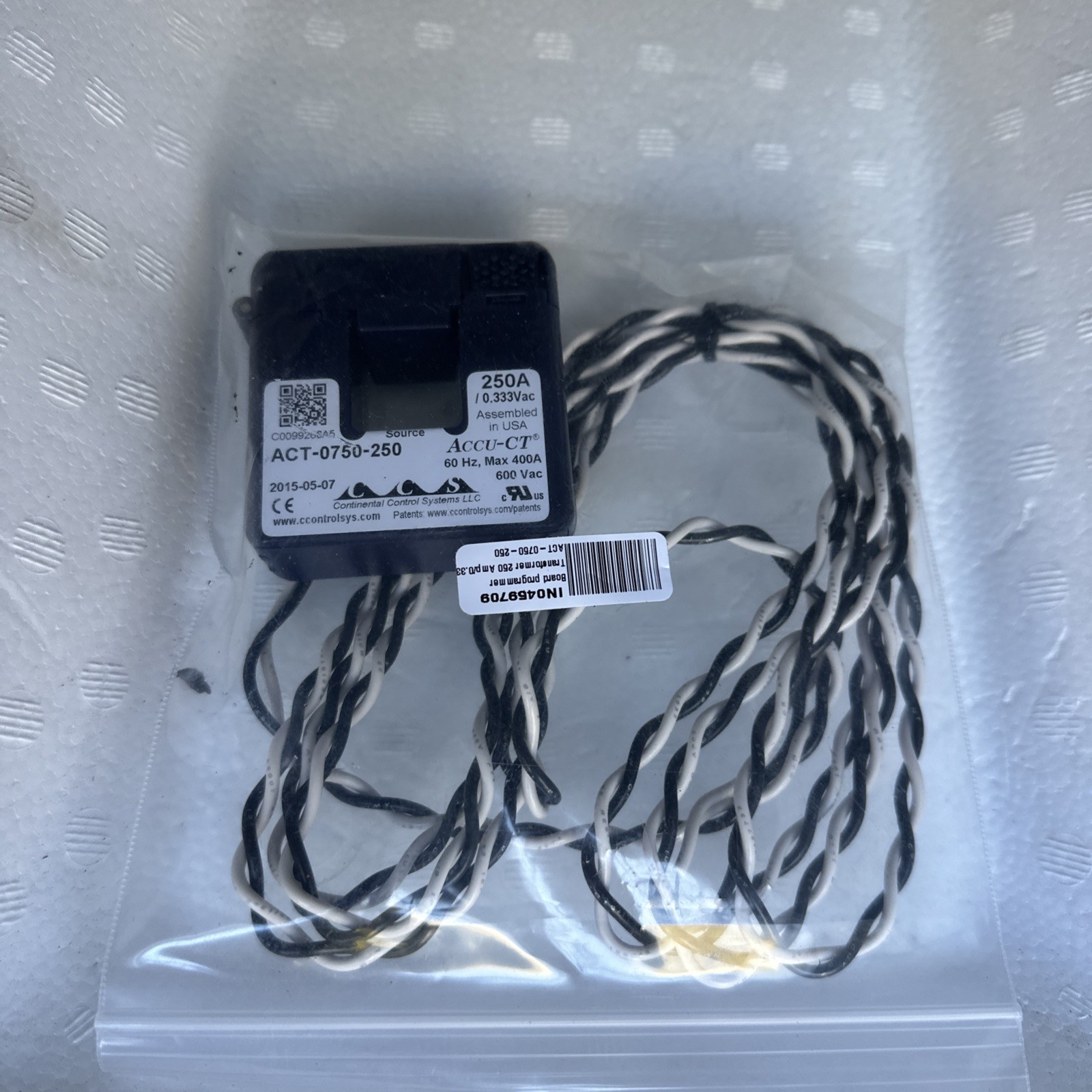 Accu-CT ACTL 0750-250 250 Amp Split-Core Current Transformer