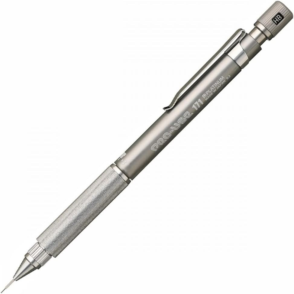 Platinum Fountain Pen Mechanical Pencil Pro Use 171 0.3mm Silver MSDA-1500A#9
