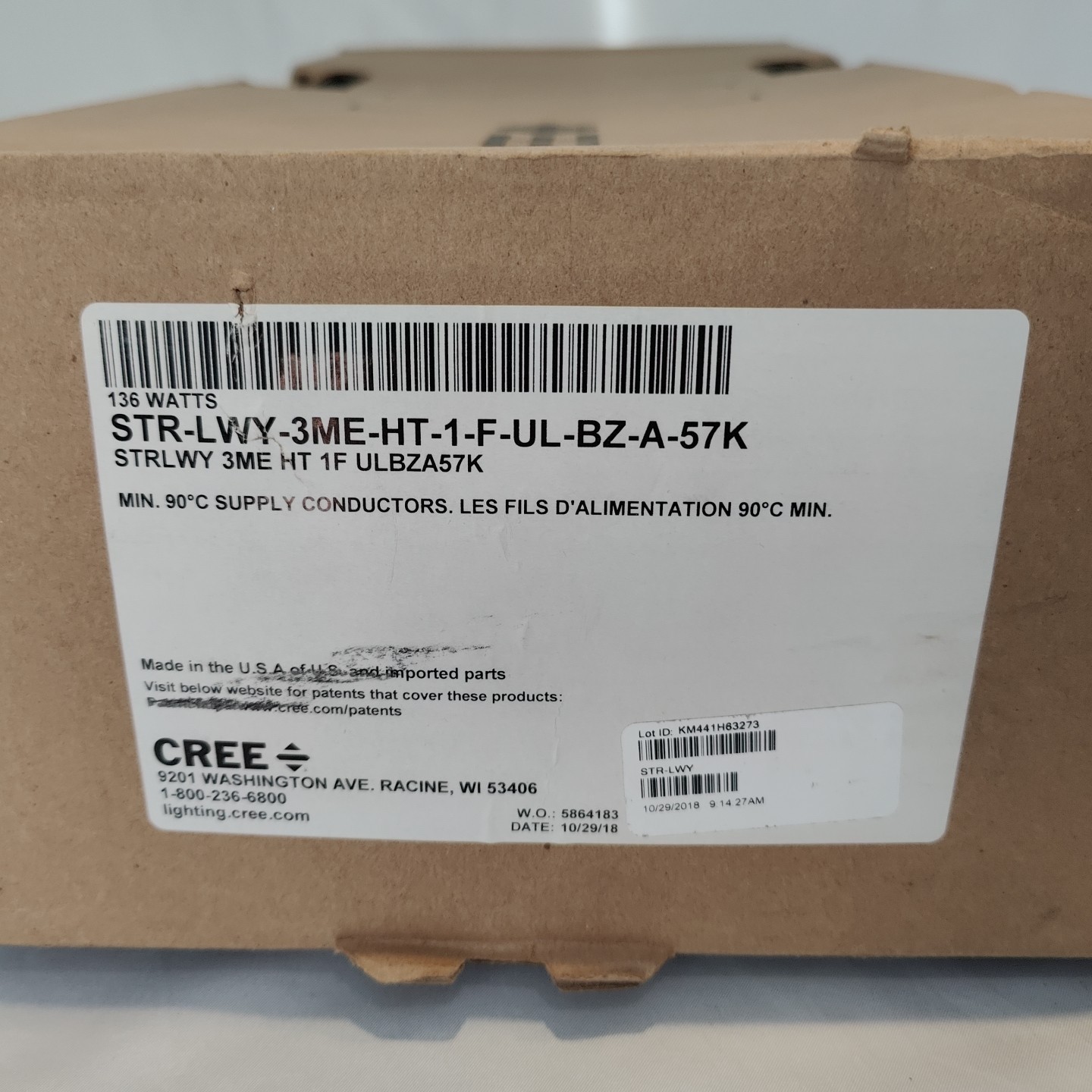 CREE LIGHTING OVERHEAD STREET LIGHT STR-LWY-3ME-HT-1-F-UL-BZ-A-57K 120-277V