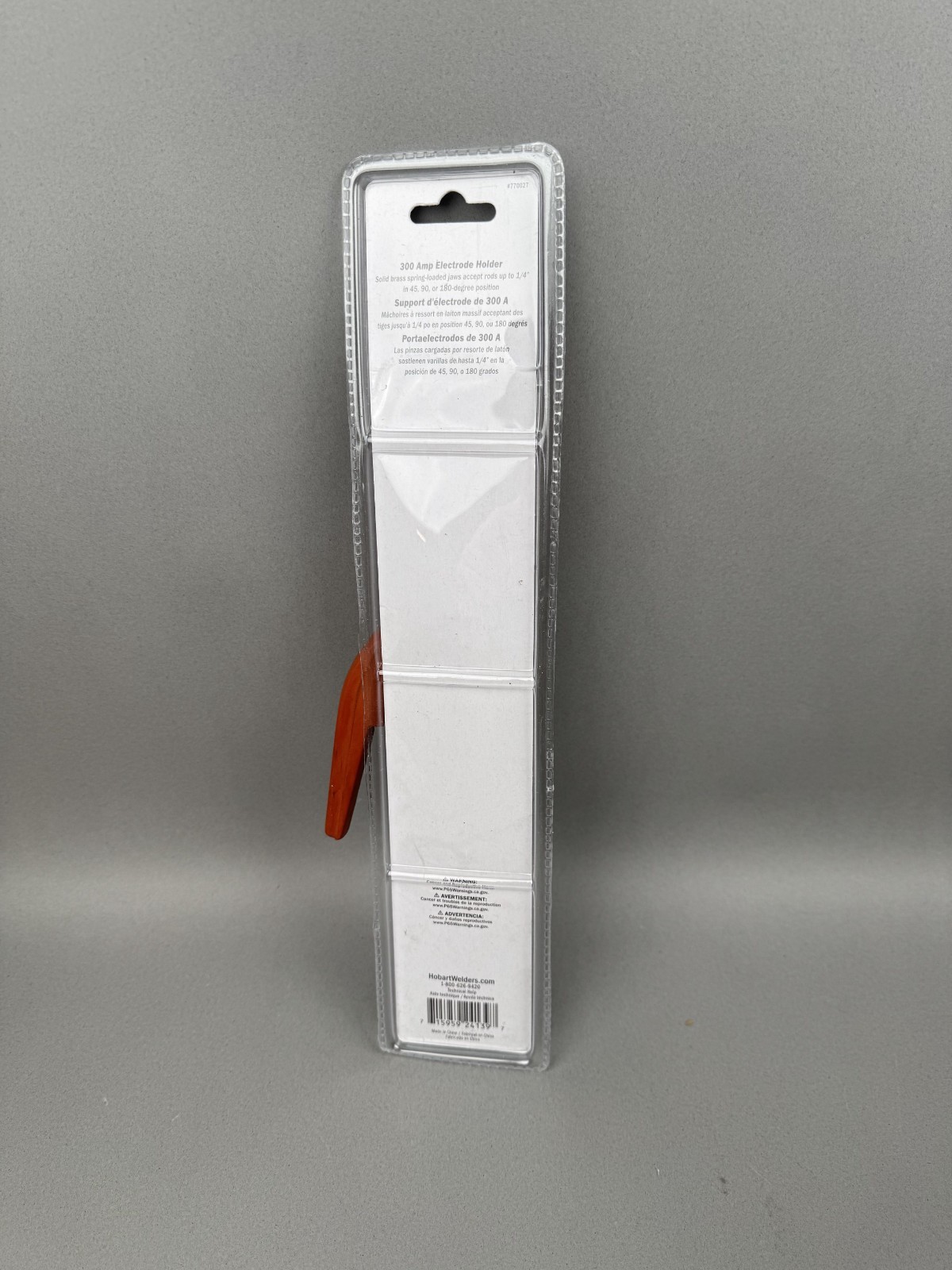 Hobart 300 Amp Electrode Holder with Spring-Loaded Jaws! Rods Up To 1/4″ #770027