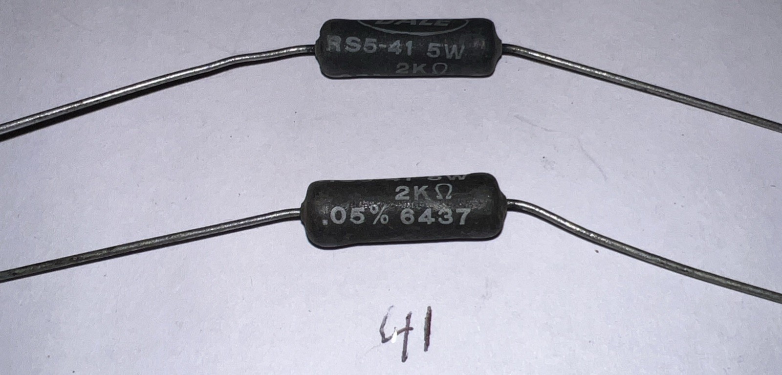 Dale 2000 Ohm High Precision Wirewound Resistor 0.05%Tolerance New Quantity of 2