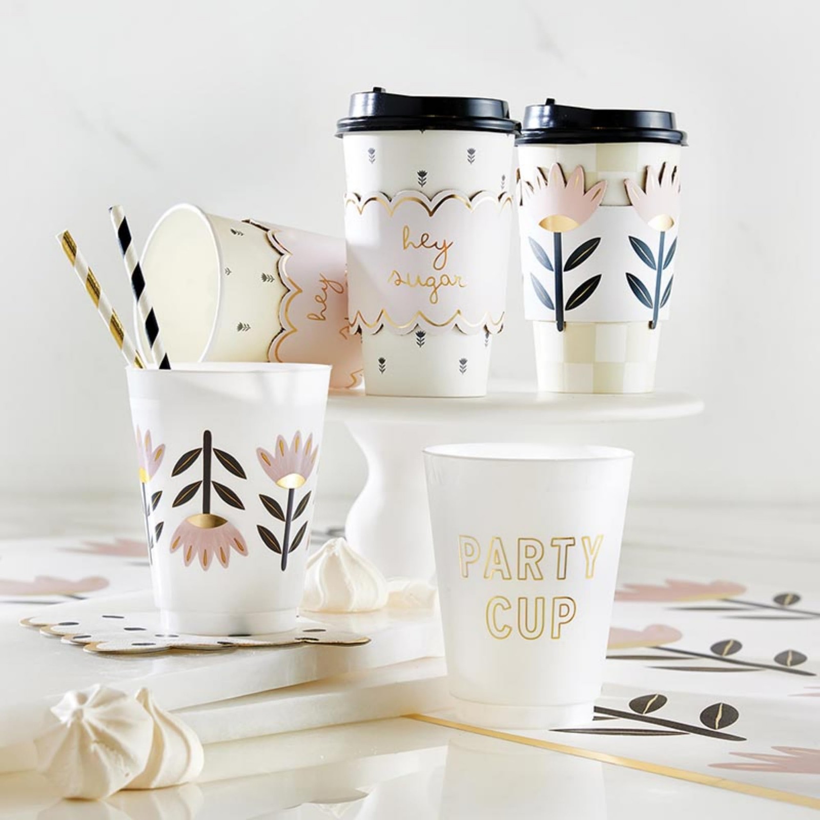 8 Count 16-Ounce Reusable Party Cups, BPA-Free, Plastic, Frost, Tumblers